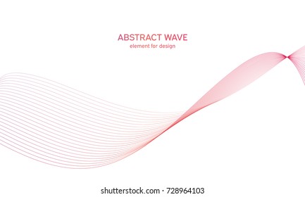 Abstract colorfull wave element for design. Digital frequency track equalizer. Stylized line art background.Vector illustration.Wave with lines created using blend tool.Curved wavy line, smooth stripe