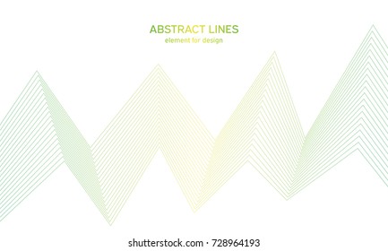 Abstract colorfull wave element for design. Digital frequency track equalizer. Stylized line art background.Vector illustration.Wave with lines created using blend tool.Curved wavy line, smooth stripe