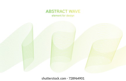 Abstract colorfull wave element for design. Digital frequency track equalizer. Stylized line art background.Vector illustration.Wave with lines created using blend tool.Curved wavy line, smooth stripe