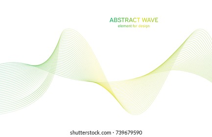 Abstract colorfull wave element for design. Digital frequency track equalizer. Stylized line art background.Vector illustration.Wave with lines created using blend tool.Curved wavy line, smooth stripe