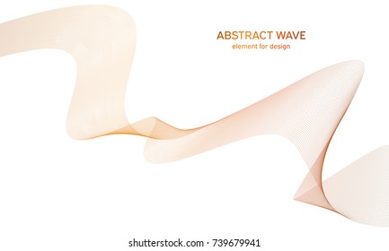 Abstract colorfull wave element for design. Digital frequency track equalizer. Stylized line art background.Vector illustration.Wave with lines created using blend tool.Curved wavy line, smooth stripe
