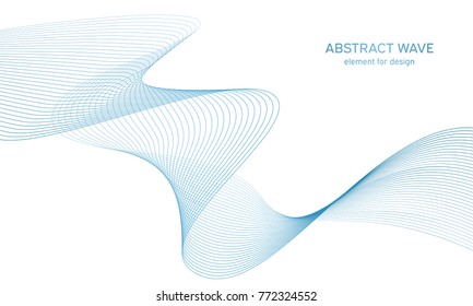 Abstract colorfull wave element for design. Digital frequency track equalizer. Stylized line art background.Vector illustration.Wave with lines created using blend tool.Curved wavy line, smooth stripe