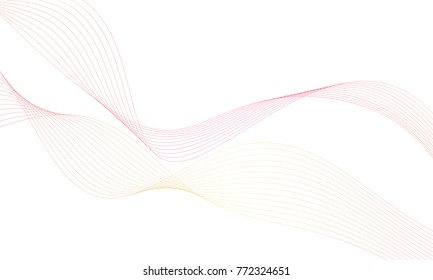 Abstract colorfull wave element for design. Digital frequency track equalizer. Stylized line art background.Vector illustration.Wave with lines created using blend tool.Curved wavy line, smooth stripe