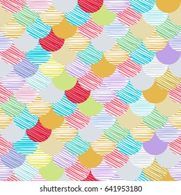 Abstract colorfull wave seamless pattern. the fabric. Scales vector art