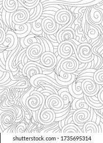 abstract coloring book page for adult. relaxing anti-stress pattern with variates shapes for color filling.