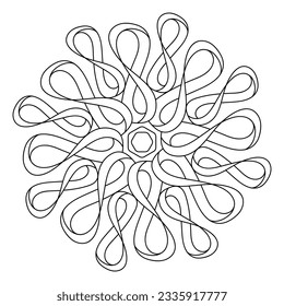 Abstract coloring book page. Mandala. Vector illustration.
