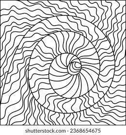 Abstract coloring book page, vector background. Meditative illustration. Hand drawn pattern.