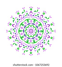 Abstract coloring hand drawn mandala vector design.