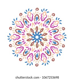 Abstract coloring hand drawn mandala vector design.