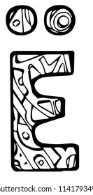 Abstract coloring page of russian letter Ё