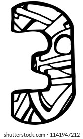 Abstract coloring page of russian letter Э