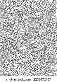  Abstract Coloring Pages For Adult And Kids Vector art.