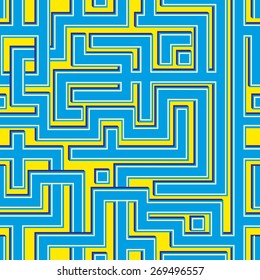 Abstract colorl seamless pattern resembling a maze.