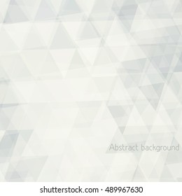 Abstract colorless background textured by transparent triangles. Vector graphic pattern