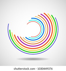 Abstract colorrful technology spiral circles, geometric logo, vector