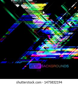 Abstract colors angle shapes on a black scene vector graphics concepts wallpaper backgrounds