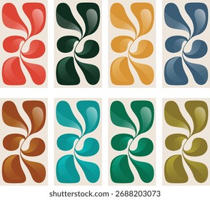 Abstract colors art in a grid pattern