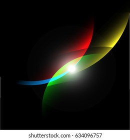 Abstract colors, black backgrounds