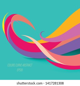 Abstract colors curve scene vector wallpaper on a blue backgrounds