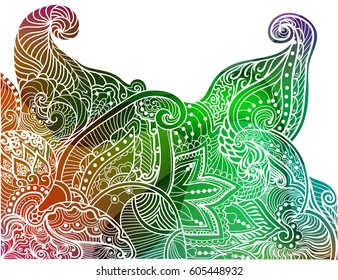 Abstract colors doodles vector on a white background