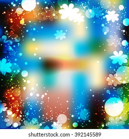 abstract colors flower frame for your design