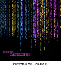 Abstract colors flowing concept on a black scene vector graphics design wallpaper backgrounds