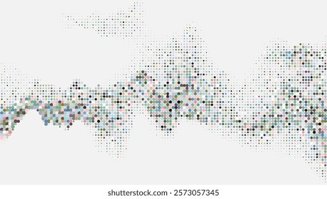 abstract colors half tone polka dots mountain watercolor landscape textured pattern design background