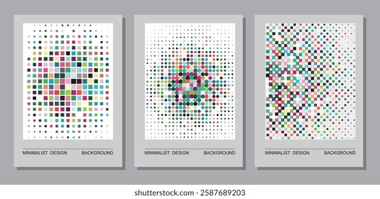 abstract colors halftone geometric shape textured template pattern banner poster design cover background collection