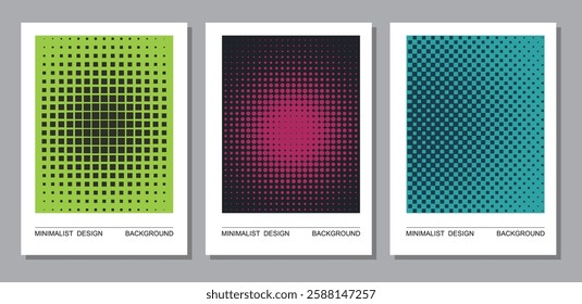 abstract colors halftone geometric shape textured template pattern banner poster design cover background collection