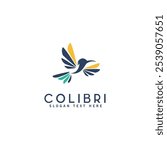 abstract colors humming bird fly logo design. isolated humming bird logo inspiration animal