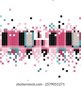 abstract colors mosaic check pixelated pattern dynamic data technology background