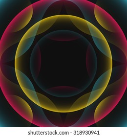 abstract colors motion curve on black background