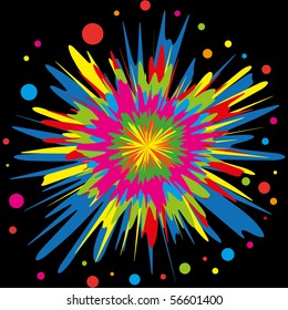 Abstract Colors with paint drops, vector illustraton