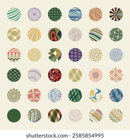 abstract colors stripe texture circle buttons art icon set design element collection