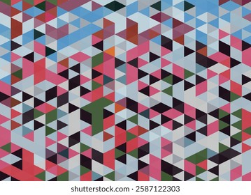 abstract colors triangle mosaic geometric shape textured pattern design background