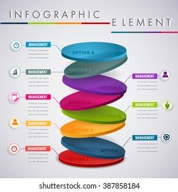 Abstract colour 3D infographic element.