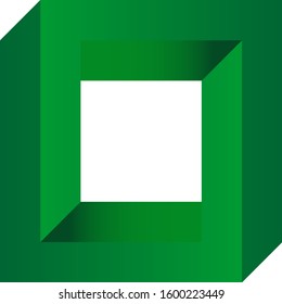 Abstract colour 3D spiral shape. Vector dimensional object. Geometrical polygonal dimensional object.