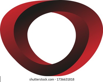 Abstract colour 3D spiral shape. Vector dimensional object. Geometrical polygonal dimensional object.
