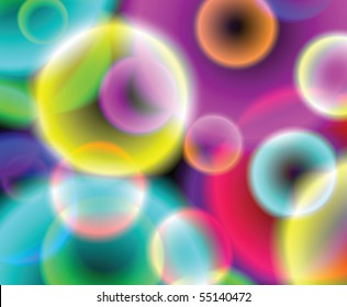 Abstract colour background with iridescent circles