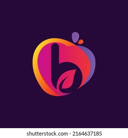 Color abstracto diseño del logotipo de manzana completa b