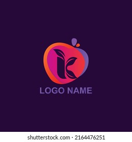 Abstrakte Farbe Vollapfel-k-Logo-Design