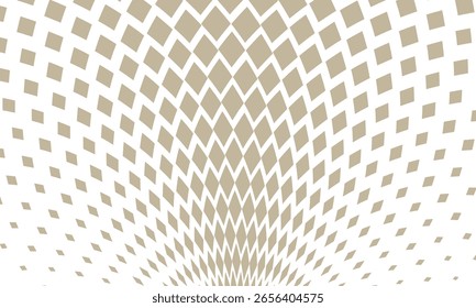  Abstract colour geometry dimond halftone golden arc vector pattern with white background.