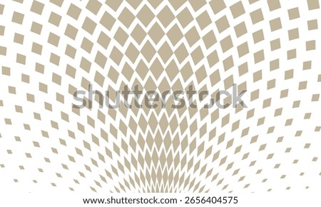  Abstract colour geometry dimond halftone golden arc vector pattern with white background.
