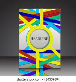 Abstract colour line composition  brochure  web eps10 vector illustration