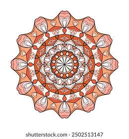 Abstract colour mandala folwer coloring book page. Easy Mandala Coloring Book Pages for Adults to Relax, Experiences Give Relief. Resizeable Vector File.