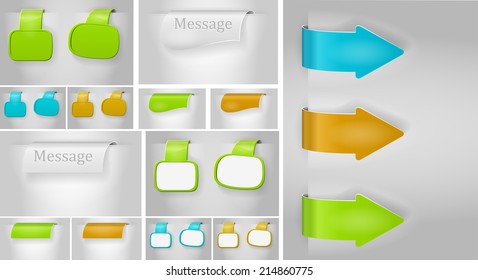 Abstract colour sticker set - vector illustration