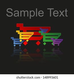 Abstract Coloured the shopping cart