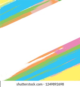 abstract colourflu paint brush textures background. creative clourful brush strokes for your design. vector illustration 