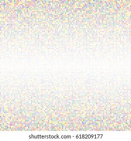 Abstract colourful alphabet ornament border isolated on white background. Vector illustration for education, writing, poetic design. Random letters.