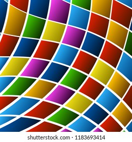 Abstract colourful background with colour curved squares and shapes